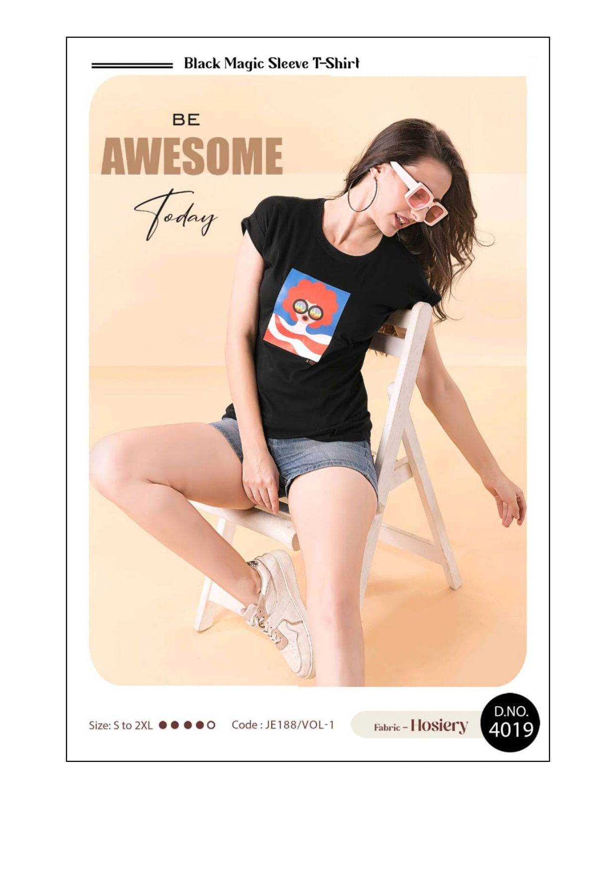 Black Magic 4019 Hosiery Cotton Sleeve Tshirt Wholesale Shop In Surat